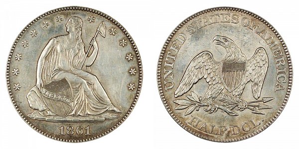 1861 Seated Liberty Half Dollar 
