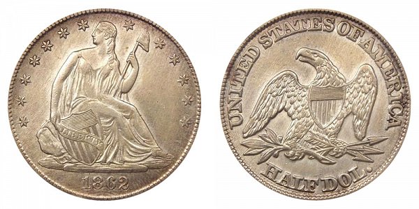 1862 Seated Liberty Half Dollar 