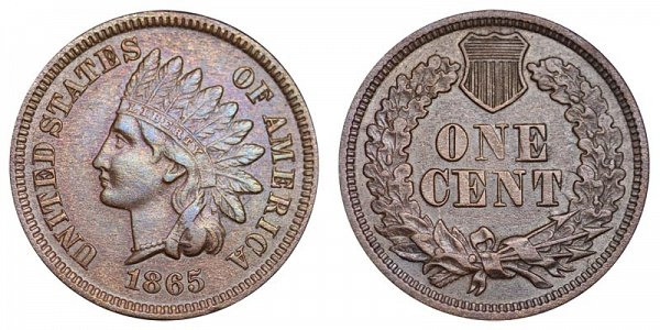 1865 Indian Head Cent Penny
