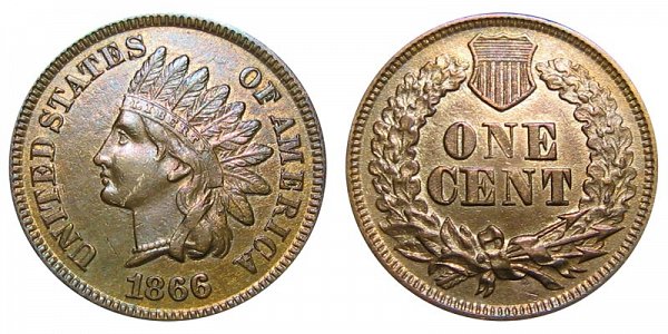 1866 Indian Head Cent Penny 