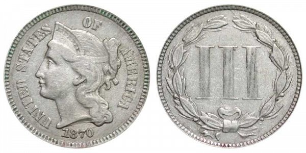 1870 Nickel Three Cent Piece