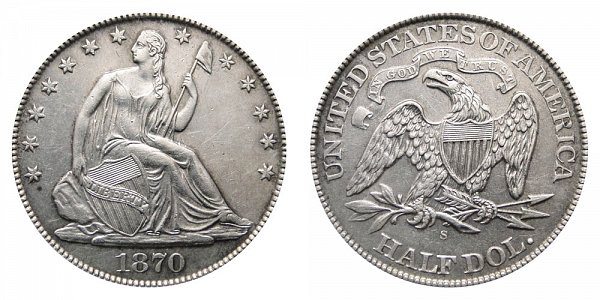 1870 S Seated Liberty Half Dollar 