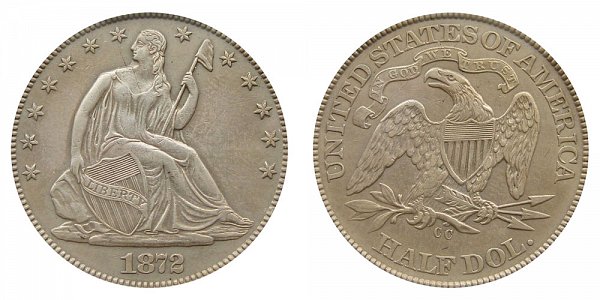 1872 CC Seated Liberty Half Dollar 