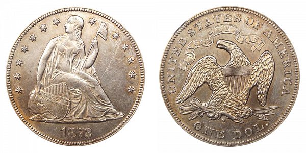 1872 S Seated Liberty Silver Dollar 