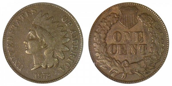 1872 Shallow N Indian Head Cent Penny 