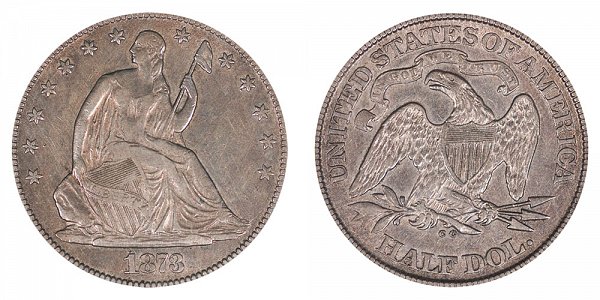 1873 CC Seated Liberty Half Dollar - No Arrows 