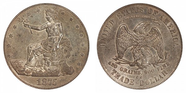 1875 CC Type 1 Trade Silver Dollar 