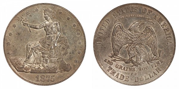 1875 CC Type 1 Trade Silver Dollar