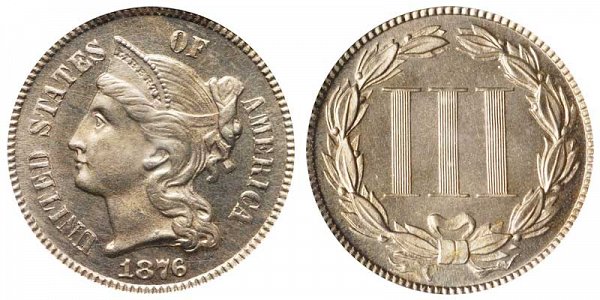 1876 Nickel Three Cent Piece 
