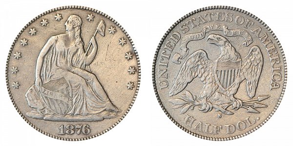 1876 S Seated Liberty Half Dollar