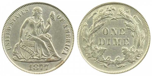 1877 CC Seated Liberty Dime 