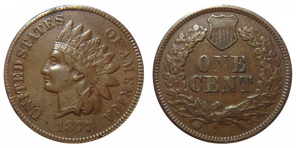 1877 Indian Head Cent Penny 