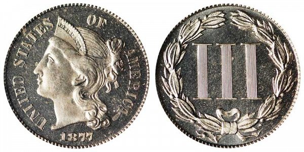 1877 Nickel Three Cent Piece - Proof 