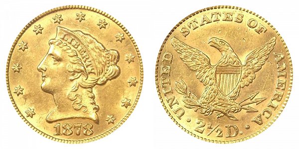 1878 Liberty Head $2.50 Gold Quarter Eagle - 2 1/2 Dollars 