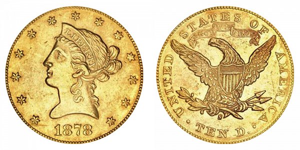 1878 S Liberty Head $10 Gold Eagle - Ten Dollars 