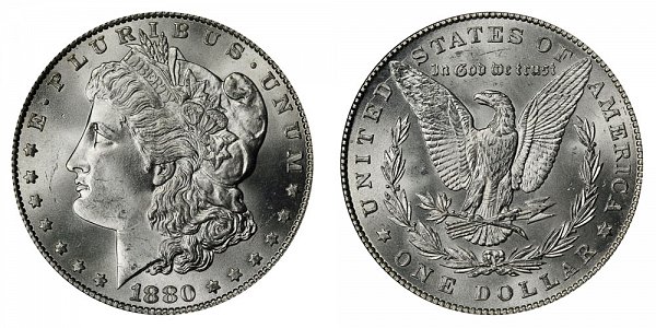 1880 Morgan Silver Dollar - Normal Date