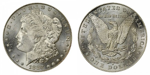 1880/9 S Morgan Silver Dollar - 0 Over 9 Overdate 