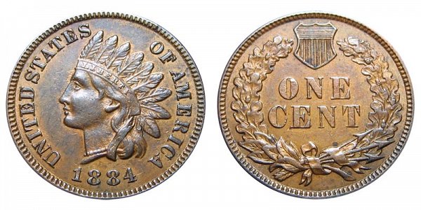 1884 Indian Head Cent Penny