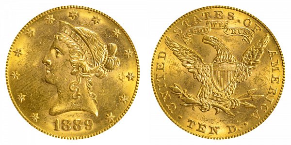 1889 Liberty Head $10 Gold Eagle - Ten Dollars 