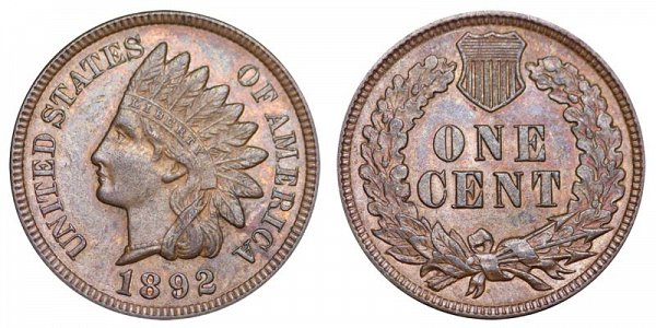 1892 Indian Head Cent Penny