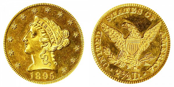 1895 Liberty Head $2.50 Gold Quarter Eagle - 2 1/2 Dollars 