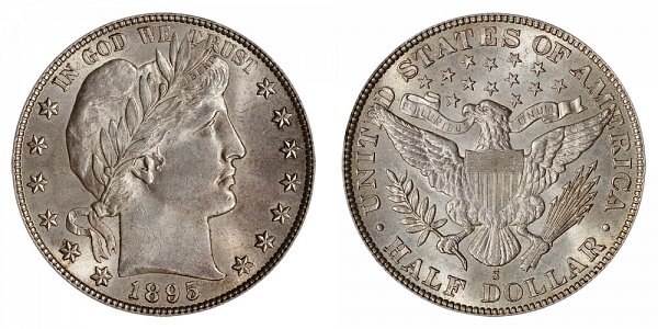 1895 S Barber Silver Half Dollar 