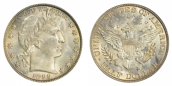1899 O Barber Silver Half Dollar