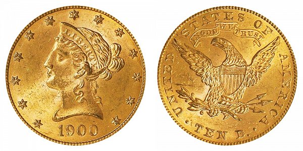 1900 Liberty Head $10 Gold Eagle - Ten Dollars 