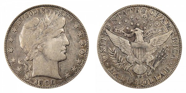 1906 S Barber Silver Half Dollar