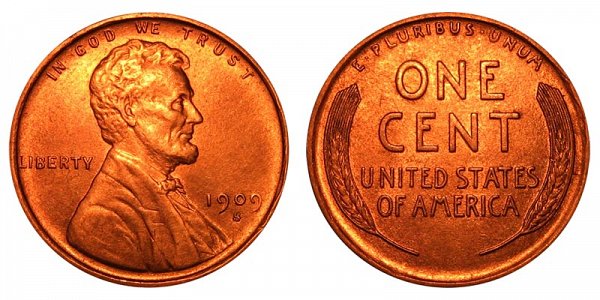 1909 S Lincoln Wheat Cent Penny