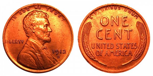 1912 D Lincoln Wheat Cent Penny