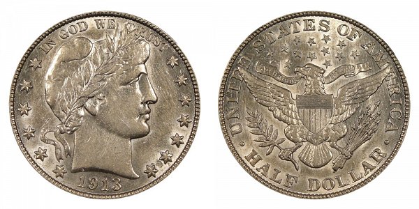 1913 Barber Silver Half Dollar
