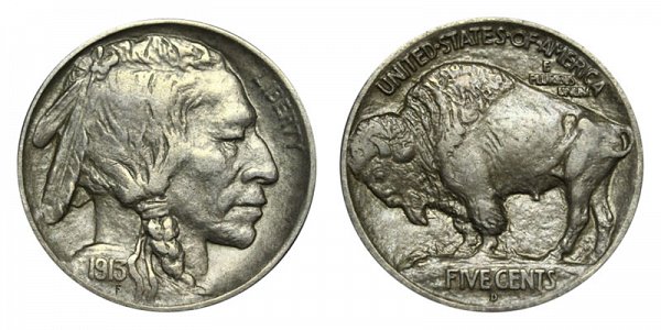 1913 D Mound Type 1 Indian Head Buffalo Nickel