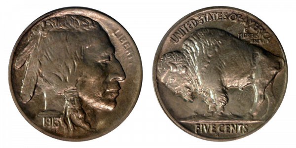 1913 S Line Type 2 Indian Head Buffalo Nickel
