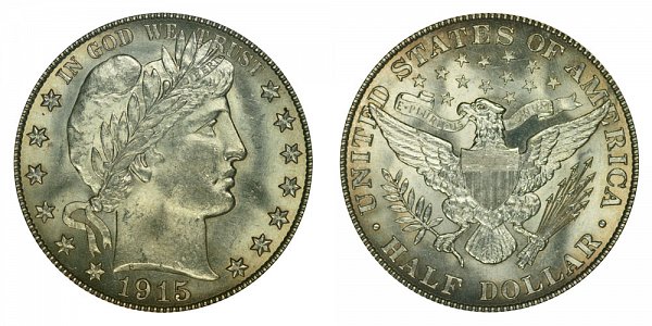 1915 Barber Silver Half Dollar
