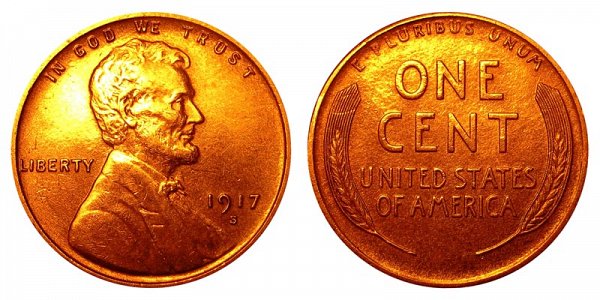 1917 S Lincoln Wheat Cent Penny