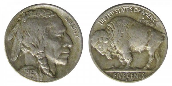 1919 S Indian Head Buffalo Nickel 