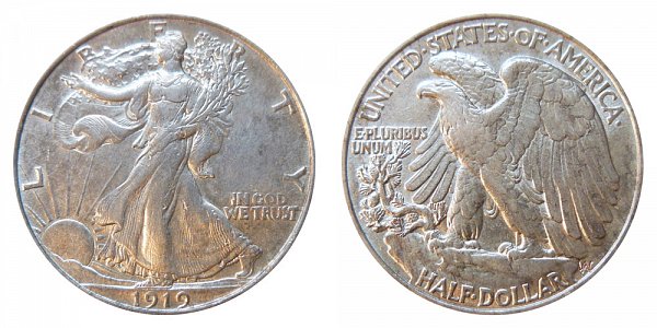 1919 Walking Liberty Silver Half Dollar