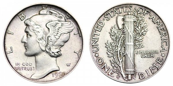 1920 D Silver Mercury Dime