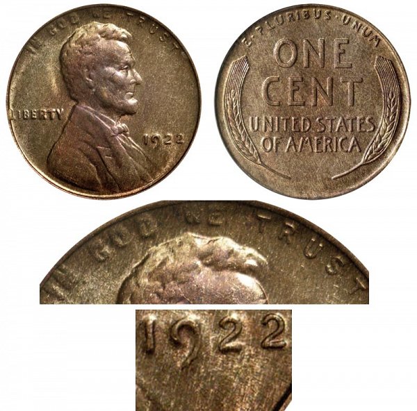 1922 No D Mintmark Lincoln Wheat Cent Penny