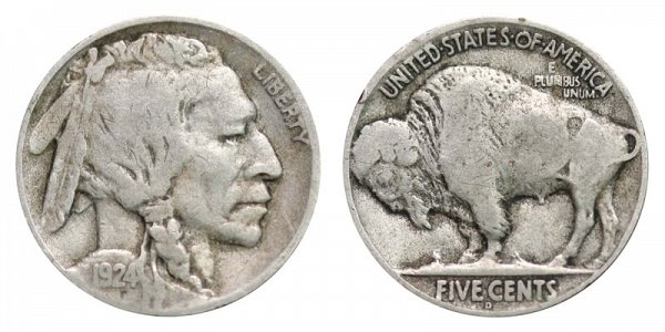 1924 D Indian Head Buffalo Nickel