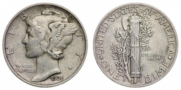 1926 D Silver Mercury Dime