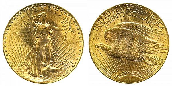 1926 D Saint Gaudens $20 Gold Double Eagle - Twenty Dollars 