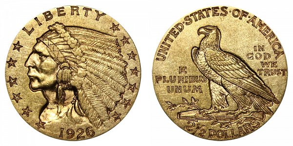 1926 Indian Head $2.50 Gold Quarter Eagle - 2 1/2 Dollars 