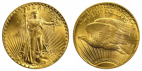 1926 Saint Gaudens $20 Gold Double Eagle - Twenty Dollars 