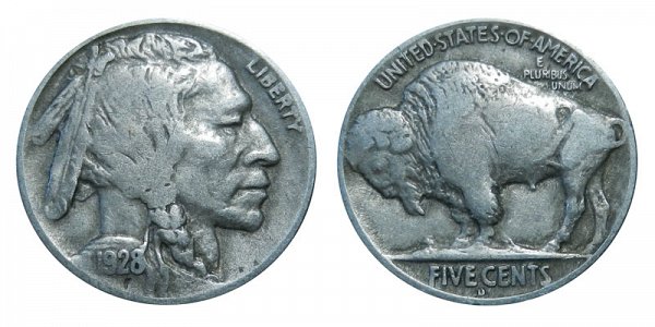 1928 D Indian Head Buffalo Nickel 