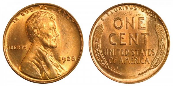 1928 Lincoln Wheat Cent Penny