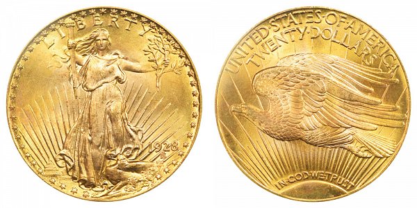 1928 Saint Gaudens $20 Gold Double Eagle - Twenty Dollars 