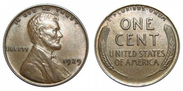 1929 Lincoln Wheat Cent Penny