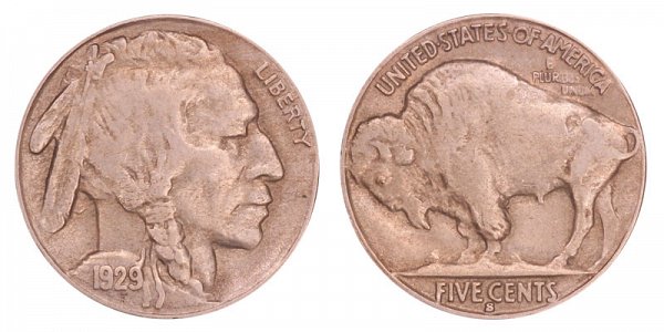 1929 S Indian Head Buffalo Nickel